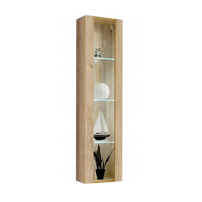 Vitrína s osvětlením FREYA - hickory jackson