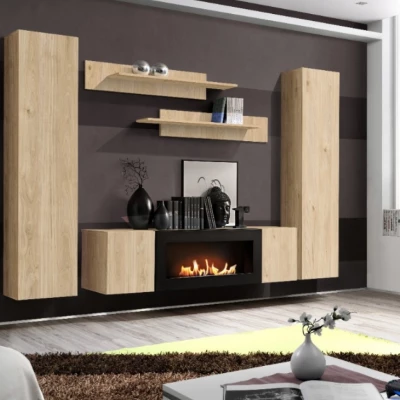 Vysoká závěsná skříňka FREYA - hickory jackson