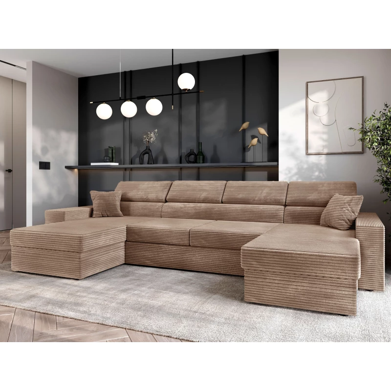 Sedací souprava do U AMIRA - světle hnědá