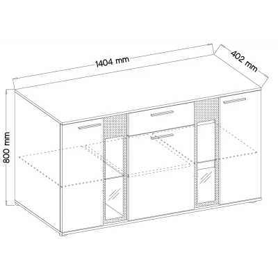 Kombinovaná komoda VENNY - dub lefkas