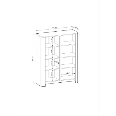 Vysoká komoda BETTY - kašmír / zlatá