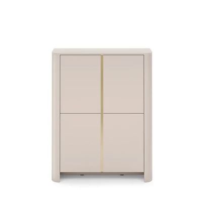 Vysoká komoda BETTY - kašmír / zlatá