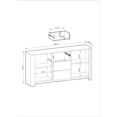 Kombinovaná komoda BETTY - kašmír / zlatá