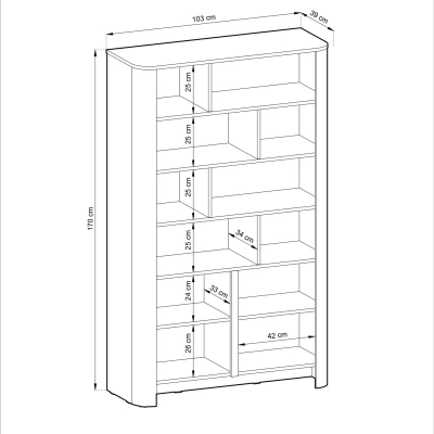 Policový regál BETTY - kašmír / zlatý