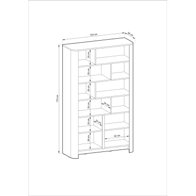 Policový regál BETTY - kašmír / zlatý