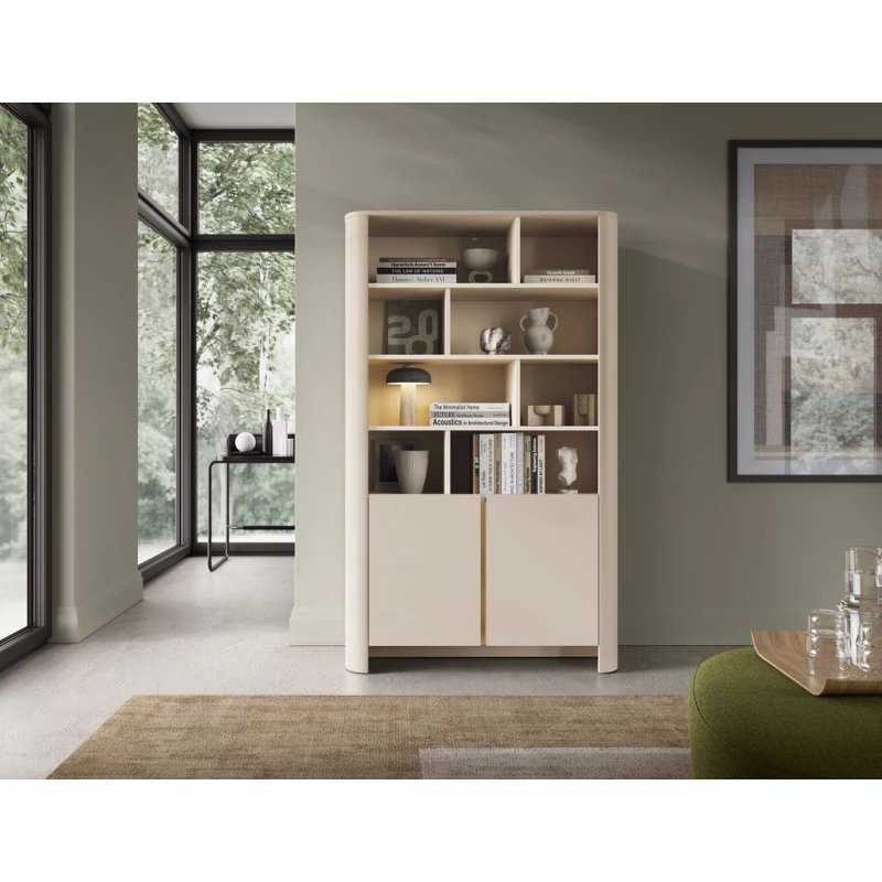 Policový regál BETTY - kašmír / zlatý