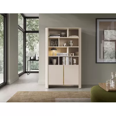 Policový regál BETTY - kašmír / zlatý