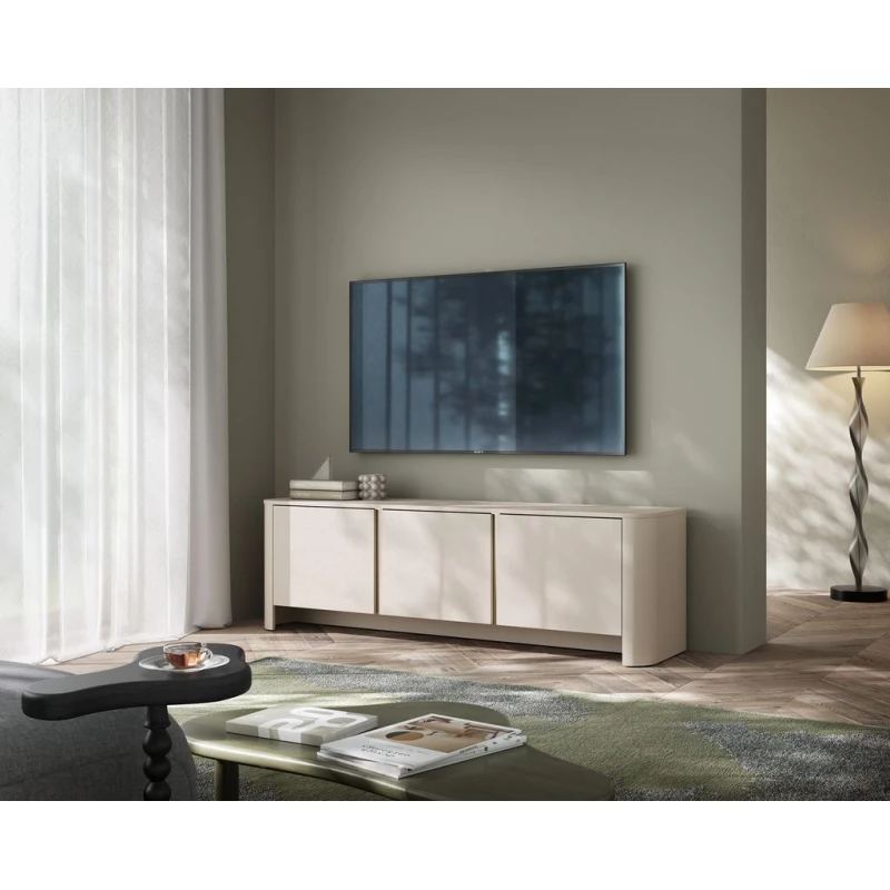 Televizní stolek BETTY - kašmír / zlatý