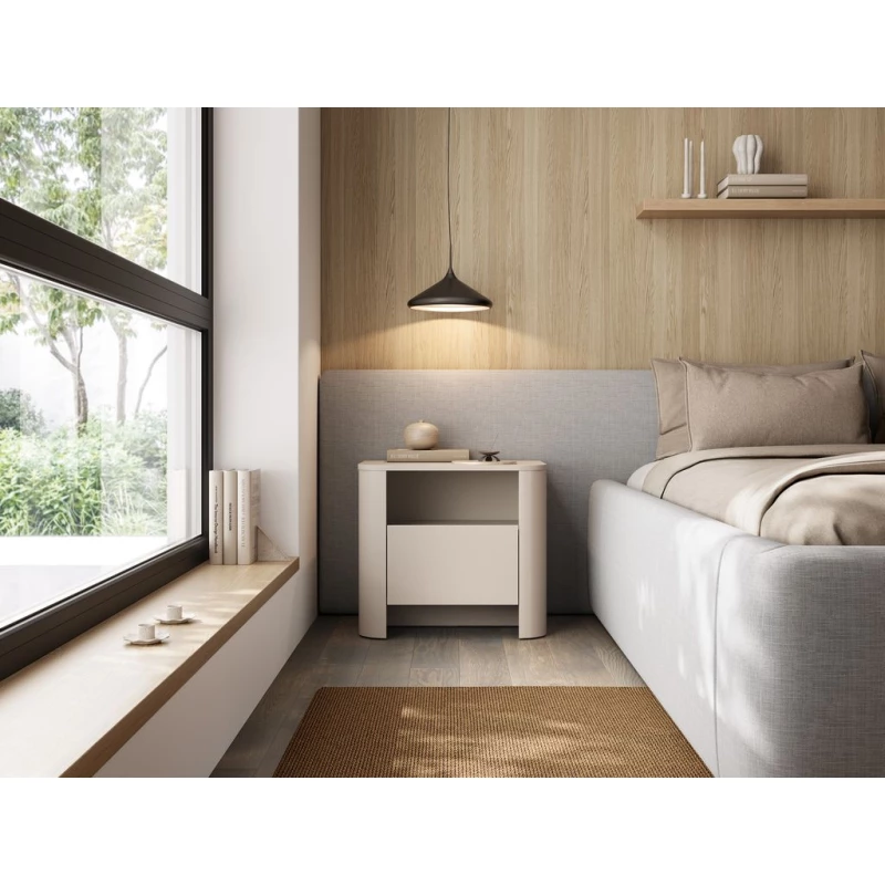 Noční stolek BETTY - kašmír / zlatý