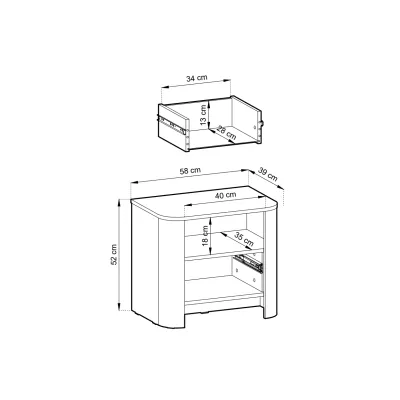 Noční stolek BETTY - dub vicenza