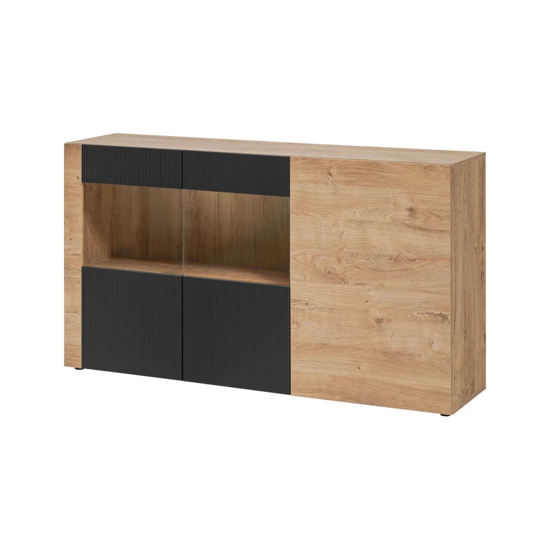 Prostorná komoda INKADU - dub ribbeck / černá