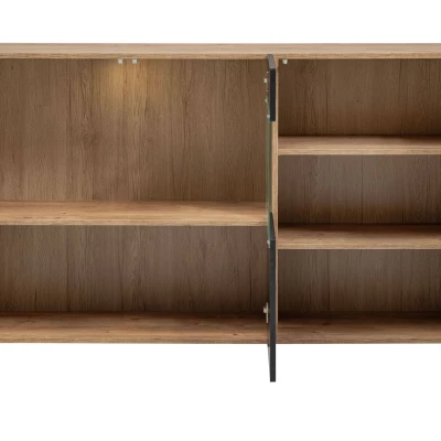 Prostorná komoda INKADU - dub ribbeck / černá