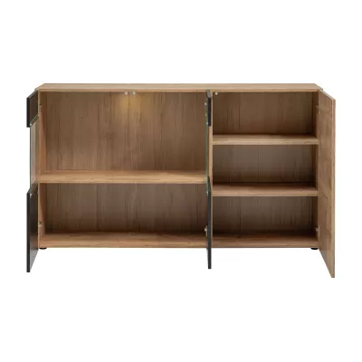 Prostorná komoda INKADU - dub ribbeck / černá