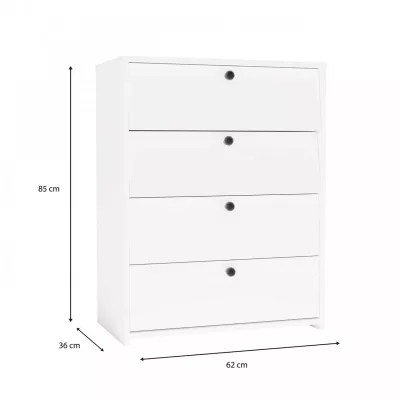 Botník s výklopnými dvířky ZAYAN - bílý