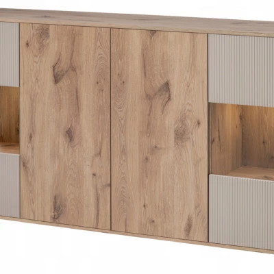 Široká komoda HAIKA - dub viking / kašmír