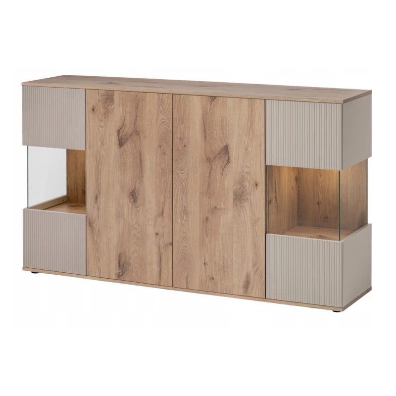 Široká komoda HAIKA - dub viking / kašmír