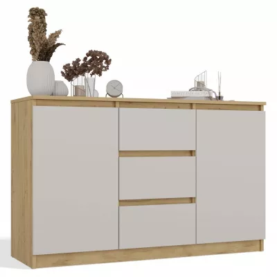 Široká komoda se šuplíky a dvířky ELBE - dub artisan / kašmír