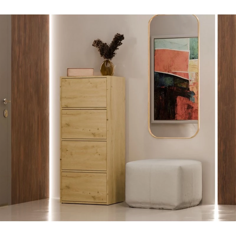 Úzká komoda s dvířky ATALLA - dub artisan