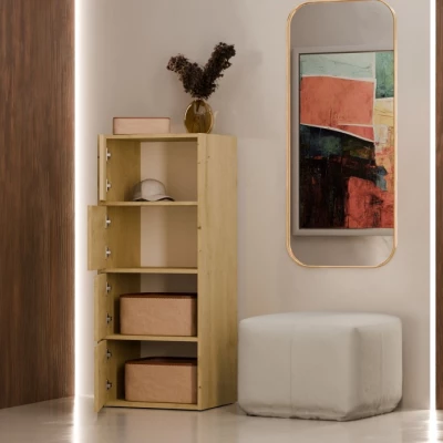 Úzká komoda s dvířky ATALLA - dub artisan