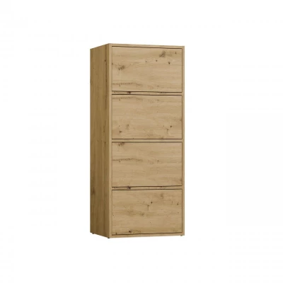 Úzká komoda s dvířky ATALLA - dub artisan