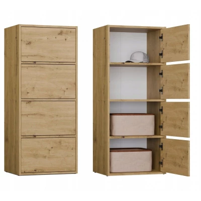 Úzká komoda s dvířky ATALLA - dub artisan