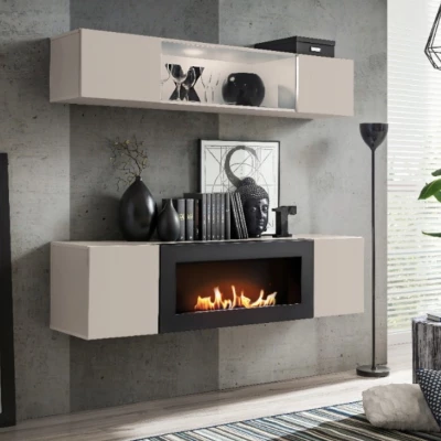 Obývací nábytek FREYA s biokrbem - kašmír