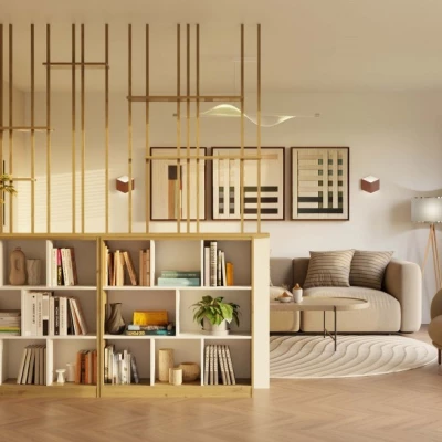 Policový regál AIVO - dub artisan / bílý