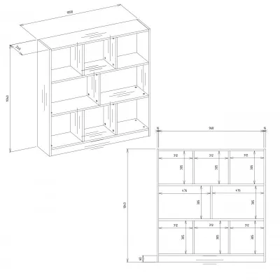 Policový regál AIVO - dub artisan / bílý