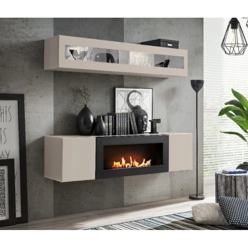 Nábytek do obývacího pokoje FREYA s biokrbem - kašmír