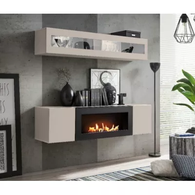 Nábytek do obývacího pokoje FREYA s biokrbem - kašmír