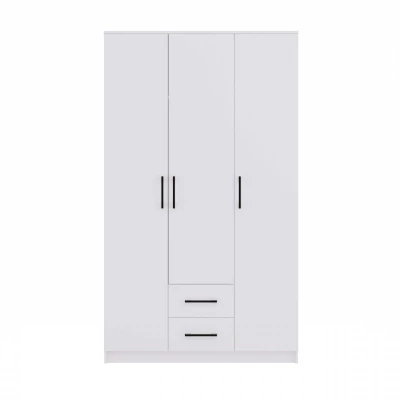 Šatní skříň se šuplíky 120 cm RAGNAR - bílá