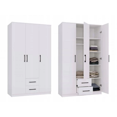 Šatní skříň se šuplíky 120 cm RAGNAR - bílá