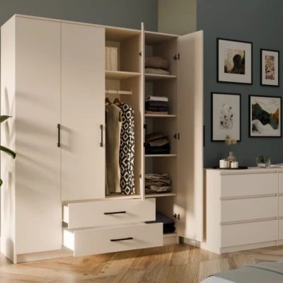 Šatní skříň se šuplíky 160 cm RAGNAR - kašmír