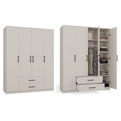 Šatní skříň se šuplíky 160 cm RAGNAR - kašmír