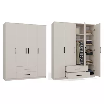 Šatní skříň se šuplíky 160 cm RAGNAR - kašmír