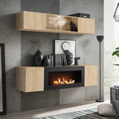 Obývací nábytek FREYA s biokrbem - hickory jackson