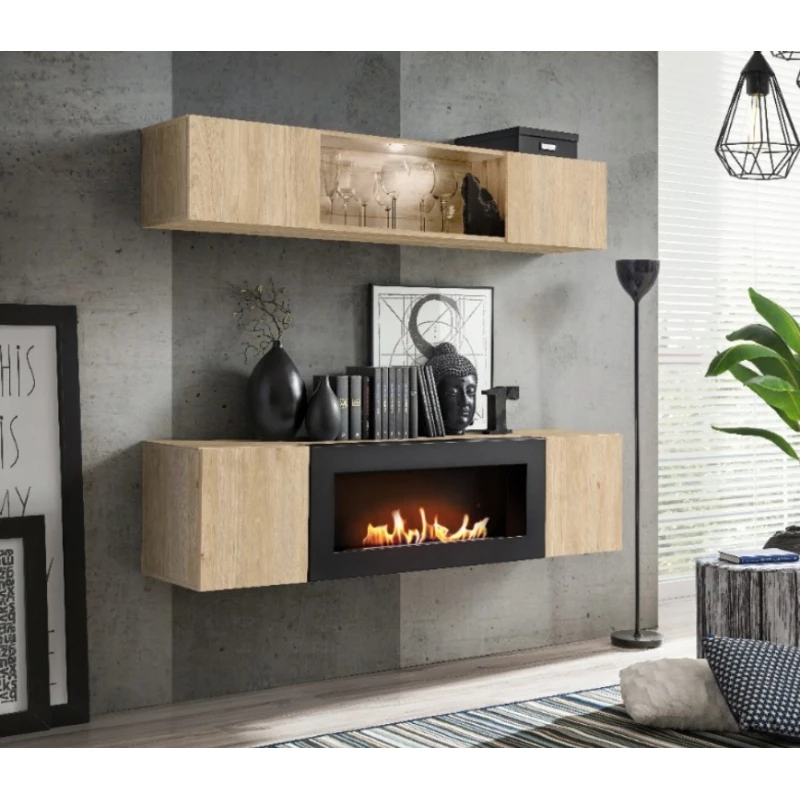 Obývací nábytek FREYA s biokrbem - hickory jackson