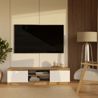 Televizní stolek SABA 2 - dub artisan / bílý