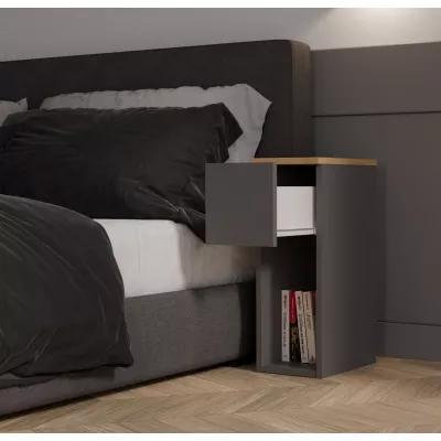 Noční stolek FALKVILE 1 - antracit / dub artisan