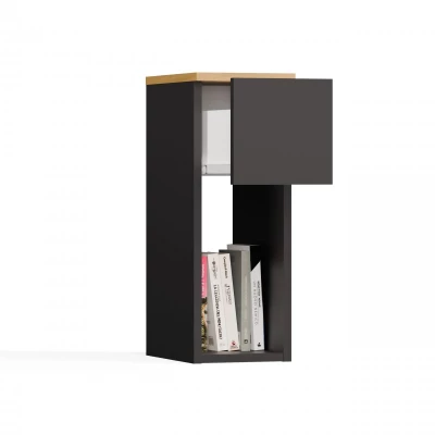 Noční stolek FALKVILE 1 - antracit / dub artisan