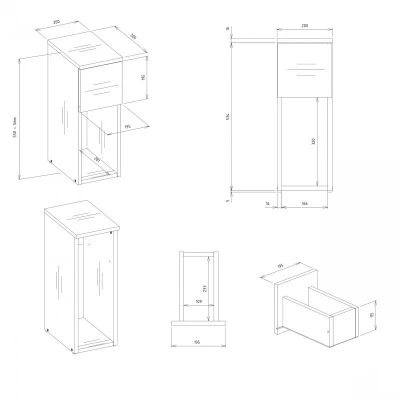 Noční stolek FALKVILE 1 - bílý / dub artisan