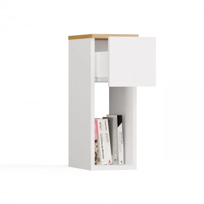 Noční stolek FALKVILE 1 - bílý / dub artisan