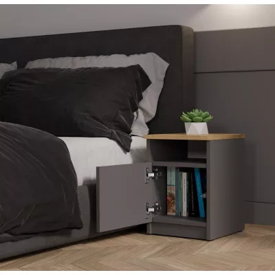 Noční stolek FALKVILE 2 - antracit / dub artisan