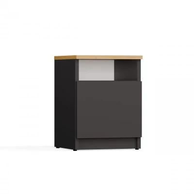 Noční stolek FALKVILE 2 - antracit / dub artisan