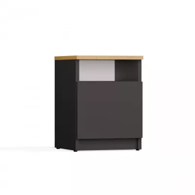 Noční stolek FALKVILE 2 - antracit / dub artisan