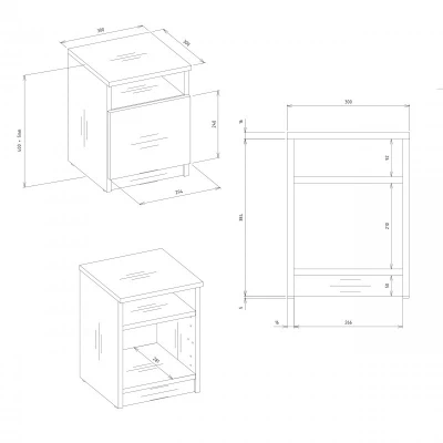Noční stolek FALKVILE 2 - dub artisan