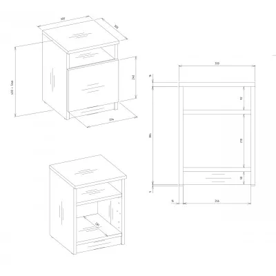 Noční stolek FALKVILE 2 - dub artisan