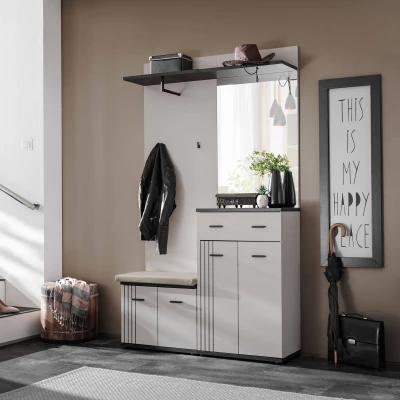 Stěna do předsíně PETUNIA 2 - kašmír / černá