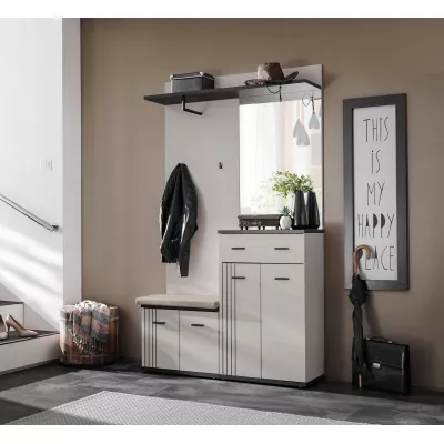 Stěna do předsíně PETUNIA 2 - kašmír / černá