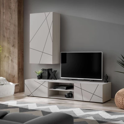 Stěna do obývacího pokoje GOLDA - kašmír / černá